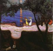 Edvard Munch The Dance in the seaside oil on canvas